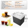 imageVEVOR Drop in Ice Chest 24quotL x 18quotW x 13quotH Stainless Steel Ice Cooler Commercial Ice Bin with Sliding Cover 409 qt Outdoor Kitchen Ice Bar Drainpipe and Drain Plug Included for Cold Wine BeerSilver