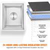 imageVEVOR Drop in Ice Chest 24quotL x 18quotW x 13quotH Stainless Steel Ice Cooler Commercial Ice Bin with Sliding Cover 409 qt Outdoor Kitchen Ice Bar Drainpipe and Drain Plug Included for Cold Wine BeerSilver