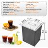 imageVEVOR Drop in Ice Chest 24quotL x 18quotW x 13quotH Stainless Steel Ice Cooler Commercial Ice Bin with Sliding Cover 409 qt Outdoor Kitchen Ice Bar Drainpipe and Drain Plug Included for Cold Wine BeerSilver