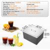 imageVEVOR Drop in Ice Chest 24quotL x 18quotW x 13quotH Stainless Steel Ice Cooler Commercial Ice Bin with Sliding Cover 409 qt Outdoor Kitchen Ice Bar Drainpipe and Drain Plug Included for Cold Wine BeerSilver