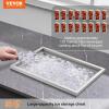 imageVEVOR Drop in Ice Chest 24quotL x 18quotW x 13quotH Stainless Steel Ice Cooler Commercial Ice Bin with Sliding Cover 409 qt Outdoor Kitchen Ice Bar Drainpipe and Drain Plug Included for Cold Wine BeerSilver