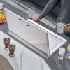 imageVEVOR Drop in Ice Chest 24quotL x 18quotW x 13quotH Stainless Steel Ice Cooler Commercial Ice Bin with Sliding Cover 409 qt Outdoor Kitchen Ice Bar Drainpipe and Drain Plug Included for Cold Wine BeerSilver