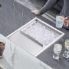 imageVEVOR Drop in Ice Chest 24quotL x 18quotW x 13quotH Stainless Steel Ice Cooler Commercial Ice Bin with Sliding Cover 409 qt Outdoor Kitchen Ice Bar Drainpipe and Drain Plug Included for Cold Wine BeerSilver