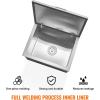 imageVEVOR Drop in Ice Chest 24quotL x 18quotW x 13quotH Stainless Steel Ice Cooler Commercial Ice Bin with Sliding Cover 409 qt Outdoor Kitchen Ice Bar Drainpipe and Drain Plug Included for Cold Wine BeerSilverblack