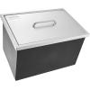imageVEVOR Drop in Ice Chest 24quotL x 18quotW x 13quotH Stainless Steel Ice Cooler Commercial Ice Bin with Sliding Cover 409 qt Outdoor Kitchen Ice Bar Drainpipe and Drain Plug Included for Cold Wine BeerSilver