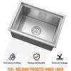 imageVEVOR Drop in Ice Chest 24quotL x 18quotW x 13quotH Stainless Steel Ice Cooler Commercial Ice Bin with Sliding Cover 409 qt Outdoor Kitchen Ice Bar Drainpipe and Drain Plug Included for Cold Wine BeerSilver