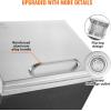 imageVEVOR Drop in Ice Chest 24quotL x 18quotW x 13quotH Stainless Steel Ice Cooler Commercial Ice Bin with Sliding Cover 409 qt Outdoor Kitchen Ice Bar Drainpipe and Drain Plug Included for Cold Wine BeerSilver