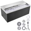imageVEVOR Drop in Ice Chest 24quotL x 18quotW x 13quotH Stainless Steel Ice Cooler Commercial Ice Bin with Sliding Cover 409 qt Outdoor Kitchen Ice Bar Drainpipe and Drain Plug Included for Cold Wine BeerSilver