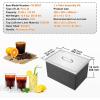 imageVEVOR Drop in Ice Chest 24quotL x 18quotW x 13quotH Stainless Steel Ice Cooler Commercial Ice Bin with Sliding Cover 409 qt Outdoor Kitchen Ice Bar Drainpipe and Drain Plug Included for Cold Wine BeerSilver