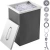imageVEVOR Drop in Ice Chest 24quotL x 18quotW x 13quotH Stainless Steel Ice Cooler Commercial Ice Bin with Sliding Cover 409 qt Outdoor Kitchen Ice Bar Drainpipe and Drain Plug Included for Cold Wine BeerSilver