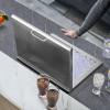 imageVEVOR Drop in Ice Chest 24quotL x 18quotW x 13quotH Stainless Steel Ice Cooler Commercial Ice Bin with Sliding Cover 409 qt Outdoor Kitchen Ice Bar Drainpipe and Drain Plug Included for Cold Wine BeerSilverblack