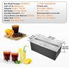 imageVEVOR Drop in Ice Chest 24quotL x 18quotW x 13quotH Stainless Steel Ice Cooler Commercial Ice Bin with Sliding Cover 409 qt Outdoor Kitchen Ice Bar Drainpipe and Drain Plug Included for Cold Wine BeerSilver