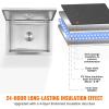 imageVEVOR Drop in Ice Chest 24quotL x 18quotW x 13quotH Stainless Steel Ice Cooler Commercial Ice Bin with Sliding Cover 409 qt Outdoor Kitchen Ice Bar Drainpipe and Drain Plug Included for Cold Wine BeerSilverblack