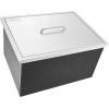 imageVEVOR Drop in Ice Chest 24quotL x 18quotW x 13quotH Stainless Steel Ice Cooler Commercial Ice Bin with Sliding Cover 409 qt Outdoor Kitchen Ice Bar Drainpipe and Drain Plug Included for Cold Wine BeerSilver