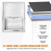 imageVEVOR Drop in Ice Chest 24quotL x 18quotW x 13quotH Stainless Steel Ice Cooler Commercial Ice Bin with Sliding Cover 409 qt Outdoor Kitchen Ice Bar Drainpipe and Drain Plug Included for Cold Wine BeerSilver