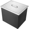 imageVEVOR Drop in Ice Chest 24quotL x 18quotW x 13quotH Stainless Steel Ice Cooler Commercial Ice Bin with Sliding Cover 409 qt Outdoor Kitchen Ice Bar Drainpipe and Drain Plug Included for Cold Wine BeerSilver