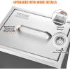 imageVEVOR Drop in Ice Chest 24quotL x 18quotW x 13quotH Stainless Steel Ice Cooler Commercial Ice Bin with Sliding Cover 409 qt Outdoor Kitchen Ice Bar Drainpipe and Drain Plug Included for Cold Wine BeerSilver