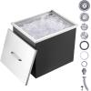imageVEVOR Drop in Ice Chest 24quotL x 18quotW x 13quotH Stainless Steel Ice Cooler Commercial Ice Bin with Sliding Cover 409 qt Outdoor Kitchen Ice Bar Drainpipe and Drain Plug Included for Cold Wine BeerSilver