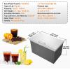 imageVEVOR Drop in Ice Chest 24quotL x 18quotW x 13quotH Stainless Steel Ice Cooler Commercial Ice Bin with Sliding Cover 409 qt Outdoor Kitchen Ice Bar Drainpipe and Drain Plug Included for Cold Wine BeerSilver