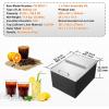 imageVEVOR Drop in Ice Chest 24quotL x 18quotW x 13quotH Stainless Steel Ice Cooler Commercial Ice Bin with Sliding Cover 409 qt Outdoor Kitchen Ice Bar Drainpipe and Drain Plug Included for Cold Wine BeerSilver