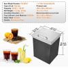 imageVEVOR Drop in Ice Chest 24quotL x 18quotW x 13quotH Stainless Steel Ice Cooler Commercial Ice Bin with Sliding Cover 409 qt Outdoor Kitchen Ice Bar Drainpipe and Drain Plug Included for Cold Wine BeerSilver