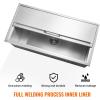 imageVEVOR Drop in Ice Chest 24quotL x 18quotW x 13quotH Stainless Steel Ice Cooler Commercial Ice Bin with Sliding Cover 409 qt Outdoor Kitchen Ice Bar Drainpipe and Drain Plug Included for Cold Wine BeerSilver