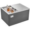 imageVEVOR Drop in Ice Chest Stainless Steel Drop in Cooler Commercial Ice Bin with Lid for Outdoor Kitchen Patio Bar DrainPipe Set Included Cooling Bins with Cover for Cold Wine BeerSliding Lid