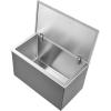 imageVEVOR Drop in Ice Chest Stainless Steel Drop in Cooler Commercial Ice Bin with Lid for Outdoor Kitchen Patio Bar DrainPipe Set Included Cooling Bins with Cover for Cold Wine BeerFlip Lid