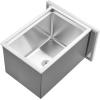imageVEVOR Drop in Ice Chest Stainless Steel Drop in Cooler Commercial Ice Bin with Lid for Outdoor Kitchen Patio Bar DrainPipe Set Included Cooling Bins with Cover for Cold Wine BeerPot Lid