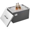 imageVEVOR Drop in Ice Chest Stainless Steel Drop in Cooler Commercial Ice Bin with Lid for Outdoor Kitchen Patio Bar DrainPipe Set Included Cooling Bins with Cover for Cold Wine BeerPot Lid