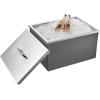 imageVEVOR Drop in Ice Chest Stainless Steel Drop in Cooler Commercial Ice Bin with Lid for Outdoor Kitchen Patio Bar DrainPipe Set Included Cooling Bins with Cover for Cold Wine BeerPot Lid