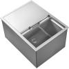 imageVEVOR Drop in Ice Chest Stainless Steel Drop in Cooler Commercial Ice Bin with Lid for Outdoor Kitchen Patio Bar DrainPipe Set Included Cooling Bins with Cover for Cold Wine BeerSliding Lid