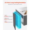 imageVEVOR Drop in Ice Chest Stainless Steel Drop in Cooler Commercial Ice Bin with Lid for Outdoor Kitchen Patio Bar DrainPipe Set Included Cooling Bins with Cover for Cold Wine BeerSliding Lid