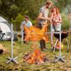 imageVEVOR Electric BBQ Rotisserie Grill Kit 46 Inch 132 lbs Capacity Automatic 52W Motor Height Adjustable Universal Roaster Stand Stainless Steel Grilling Kit Spit Rod with Heat Shield for Pig Lamb46Inch