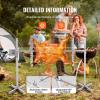 imageVEVOR Electric BBQ Rotisserie Grill Kit 46 Inch 132 lbs Capacity Automatic 52W Motor Height Adjustable Universal Roaster Stand Stainless Steel Grilling Kit Spit Rod with Heat Shield for Pig Lamb46Inch
