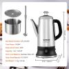 imageVEVOR Electric Percolator Coffee Pot 12Cup 304 Stainless Steel Coffee Percolator 1000W Automatic KeepWarm ampamp Split Power Base