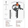 imageVEVOR Electric Post Hole Digger 571 in Auger Bit with 1500W Powerful Motor 140 RPM Alloy Steel Earth Auger Drill Bit with 1024 in Extension Rod for Post Hole Digging Drilling ampamp Tree Planting