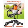imageVEVOR Electric Post Hole Digger 571 in Auger Bit with 1500W Powerful Motor 140 RPM Alloy Steel Earth Auger Drill Bit with 1024 in Extension Rod for Post Hole Digging Drilling ampamp Tree Planting