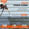 imageVEVOR Electric Pressure Washer 2150PSI 185GPM Foam Cannon HighPressure with 5 Different Nozzle 20ft Hose35ft Cord Lightweight Washer Portable Cleans CarsFencesPatiosFurnitureFloorWindow