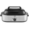 imageVEVOR Electric Roaster Oven 22 QT Turkey Roaster with SelfBasting Lid 1450W Roaster with Defrost ampamp Warm Function Adjustable Temp Removable Pan ampamp Rack Fits Turkeys Up to 26LBS WhiteSilver