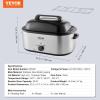 imageVEVOR Electric Roaster Oven 22 QT Turkey Roaster with SelfBasting Lid 1450W Roaster with Defrost ampamp Warm Function Adjustable Temp Removable Pan ampamp Rack Fits Turkeys Up to 26LBS WhiteSilver