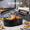 imageVEVOR Electric Roaster Oven 22 QT Turkey Roaster with SelfBasting Lid 1450W Roaster with Defrost ampamp Warm Function Adjustable Temp Removable Pan ampamp Rack Fits Turkeys Up to 26LBS WhiteBlack