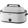 imageVEVOR Electric Roaster Oven 22 QT Turkey Roaster with SelfBasting Lid 1450W Roaster with Defrost ampamp Warm Function Adjustable Temp Removable Pan ampamp Rack Fits Turkeys Up to 26LBS WhiteWhite