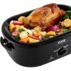 imageVEVOR Electric Roaster Oven 22 QT Turkey Roaster with SelfBasting Lid 1450W Roaster with Defrost ampamp Warm Function Adjustable Temp Removable Pan ampamp Rack Fits Turkeys Up to 26LBS WhiteBlack