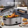 imageVEVOR Electric Roaster Oven 22 QT Turkey Roaster with SelfBasting Lid 1450W Roaster with Defrost ampamp Warm Function Adjustable Temp Removable Pan ampamp Rack Fits Turkeys Up to 26LBS WhiteSilver