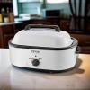 imageVEVOR Electric Roaster Oven 22 QT Turkey Roaster with SelfBasting Lid 1450W Roaster with Defrost ampamp Warm Function Adjustable Temp Removable Pan ampamp Rack Fits Turkeys Up to 26LBS WhiteWhite