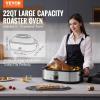 imageVEVOR Electric Roaster Oven 22 QT Turkey Roaster with SelfBasting Lid 1450W Roaster with Defrost ampamp Warm Function Adjustable Temp Removable Pan ampamp Rack Fits Turkeys Up to 26LBS WhiteSilver