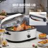 imageVEVOR Electric Roaster Oven 22 QT Turkey Roaster with SelfBasting Lid 1450W Roaster with Defrost ampamp Warm Function Adjustable Temp Removable Pan ampamp Rack Fits Turkeys Up to 26LBS WhiteWhite