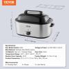 imageVEVOR Electric Roaster Oven 22 QT Turkey Roaster with SelfBasting Lid 1450W Roaster with Defrost ampamp Warm Function Adjustable Temp Removable Pan ampamp Rack Fits Turkeys Up to 26LBS WhiteSilver