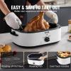 imageVEVOR Electric Roaster Oven 22 QT Turkey Roaster with SelfBasting Lid 1450W Roaster with Defrost ampamp Warm Function Adjustable Temp Removable Pan ampamp Rack Fits Turkeys Up to 26LBS WhiteWhite